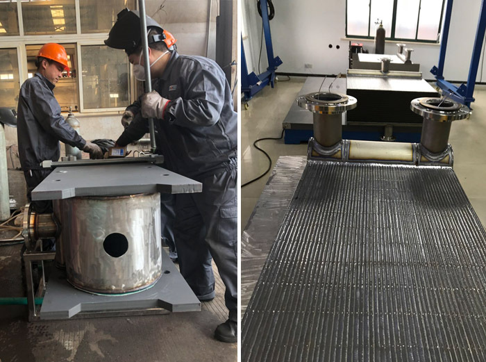 方形全焊接鈦板生產(chǎn)現場(chǎng) 方形全焊接鈦板生產(chǎn)現場(chǎng)